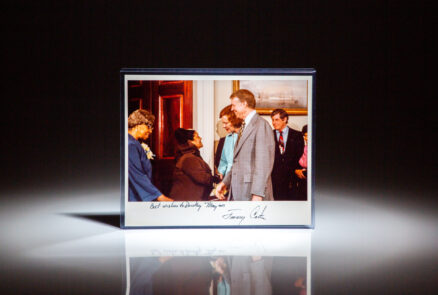 White House Photograph of President Carter meeting American soprano and founder of the Harlem School of the Arts, Dorothy Maynor.