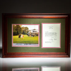 White House letter from President Jimmy Carter to Senator Howard H. Baker Jr., framed and matted, with signed photograph of President Carter and First Lady Rosalynn Carter.