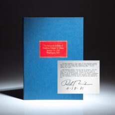 Signed copy of the Inaugural Address of President Richard Nixon, delivered on January 20th, 1969.