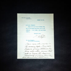 Personalized letter from William Howard Taft, President of the United States, thanking political supporter, vice presidential contender and Philadelphia merchant Mr. John Wanamaker.