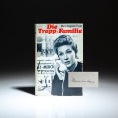 Signed copy of Die Trapp-Familie by Maria Augusta Trapp.