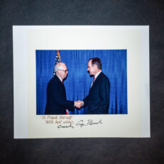 Signed White House photograph of President George H.W. Bush, inscribed to Frank Barnett, former Governor of American Samoa.