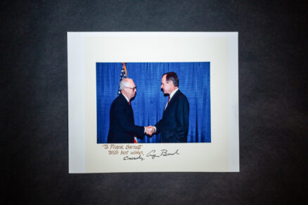 Signed White House photograph of President George H.W. Bush, inscribed to Frank Barnett, former Governor of American Samoa.