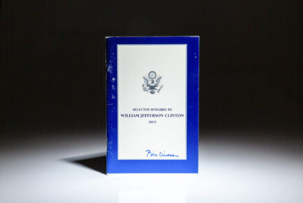 Limited edition of Selected Remarks by William Jefferson Clinton 2003, signed by President Clinton on the front cover.