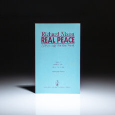 Unrevised proof copy of Real Peace: A Strategy for the West by President Richard Nixon. Contains an unpublished epilogue related to Korean Air Lines Flight 007, which was shot down by the Soviets in September 1983.