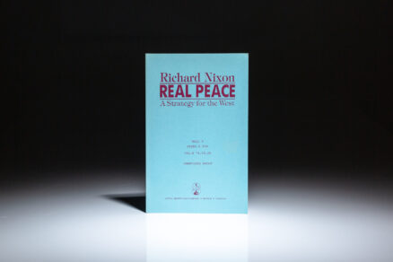 Unrevised proof copy of Real Peace: A Strategy for the West by President Richard Nixon. Contains an unpublished epilogue related to Korean Air Lines Flight 007, which was shot down by the Soviets in September 1983.