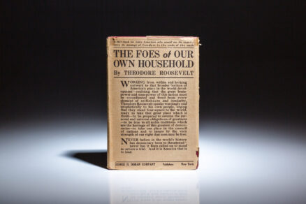 First edition, third issue of The Foes of Our Own Household by Theodore Roosevelt, in the scarce dust jacket.