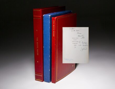 Signed limited edition of The White House: An Historic Guide, inscribed to Joe Kennedy, Sr. The book is inscribed by President John F. Kennedy, First Lady Jackie Kennedy, and Caroline Kennedy.