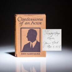 First edition of John Barrymore's Confessions of an Actor, in scarce dust jacket.