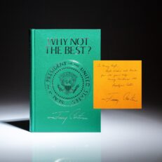 Inscribed to White House Press Secretary Mary Finch Hoyt, deluxe Presidential Edition of Why Not The Best?, signed by President Carter and First Lady Rosalynn Carter.