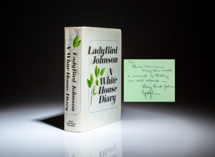 First edition of A White House Diary inscribed by Lady Bird Johnson and signed by President Lyndon Johnson.