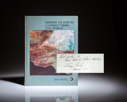 Inscribed copy of Mission to Earth: Landsat Views the World from President Jimmy Carter to the Prime Minister of New Zealand, Robert Muldoon.