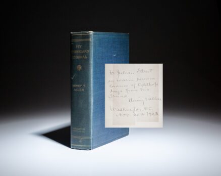 First edition of My Rhineland Journal by Major General Henry T. Allen, inscribed to author and journalist, Julian Street.