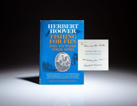 First edition of Fishing For Fun by President Herbert Hoover, inscribed to his close friend and lifelong fishing companion, Albert Mattei.