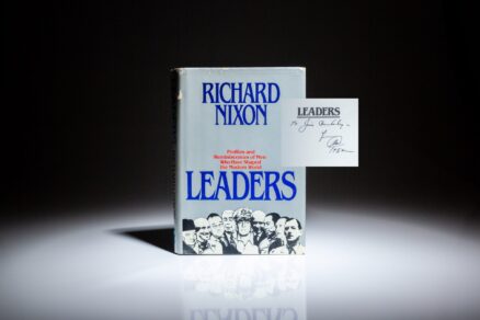 First edition of Leaders by Richard Nixon, inscribed to Court of Appeals Judge and Senator James L. Buckley.