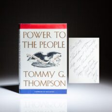 Inscribed to Vice President Walter Mondale, first edition of Power to the People: An American State at Work by Wisconsin Governor Tommy Thompson.