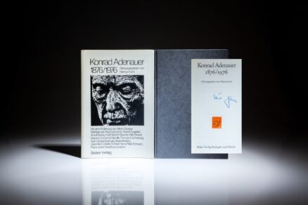 First edition of Konrad Adenauer 1876 / 1976, signed by German Chancellor Helmut Kohl.