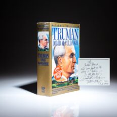 Truman by David McCullough, inscribed by the author to philanthropist and Marshall Plan advocate, Cabell Brand.