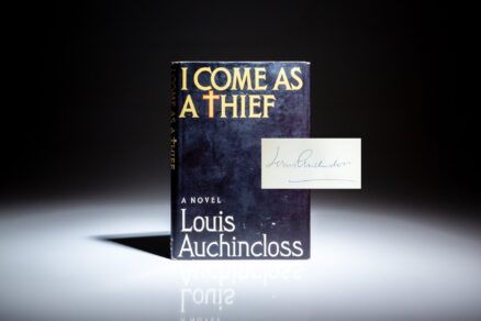 Signed first edition of I Come as a Thief by Louis Auchincloss.