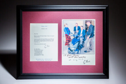 Thank you letter from former President George H.W. Bush to the EVP of The Scooter Store, offering the thanks of "...one happy old guy on one great looking scooter."