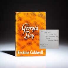 Signed first edition of Georgia Boy by Erskine Caldwell.