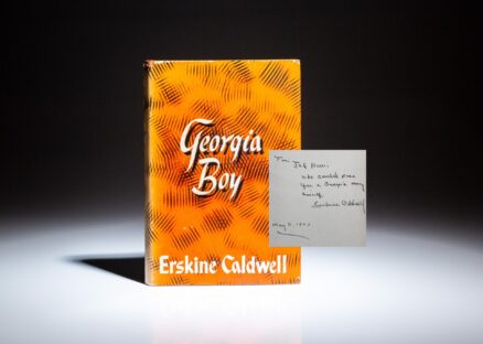 Signed first edition of Georgia Boy by Erskine Caldwell.