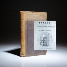 Originally serialized in Harper's Weekly, this is the first edition in book form of William Mumford Baker's Inside: A Chronicle of Secession, written under the pseudonym George F. Harrington.