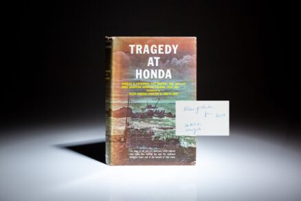 First edition of Tragedy at Honda by Charles A. Lockwood and Hans Christian Adamson, from the personal collection of U.S. Navy Admiral Alan Goodrich Kirk.