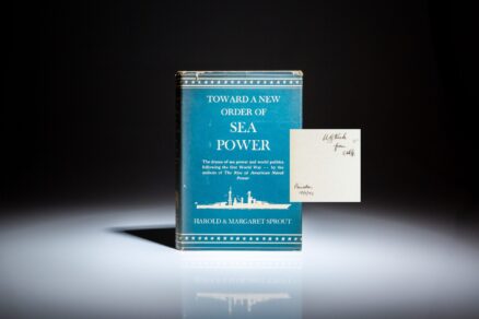 Second edition of Toward a New Order of Sea Power by Harold and Margaret Sprout, from the personal collection of U.S. Navy Admiral Alan Goodrich Kirk.