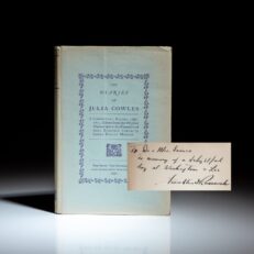 First edition of The Diaries of Julia Cowles, inscribed by President Franklin Delano Roosevelt to the president of Washington and Lee University.