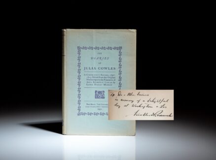 First edition of The Diaries of Julia Cowles, inscribed by President Franklin Delano Roosevelt to the president of Washington and Lee University.