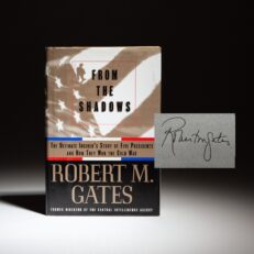 Signed first edition of From the Shadows by Robert Gates.