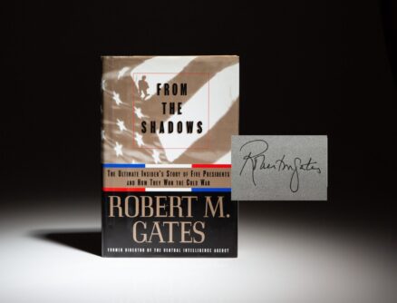 Signed first edition of From the Shadows by Robert Gates.