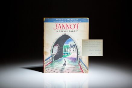 Signed edition of Jannot: A French Rabbit by Mireille Marokvia, with illustrations by Artur Marokvia.