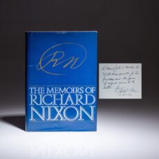 First edition of The Memoirs of Richard Nixon, inscribed by former President Nixon to Admiral John S. McCain, Jr., his Commander-in-Chief of Pacific Forces during the Vietnam War.