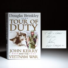 First edition of Tour of Duty by Douglas Brinkley, signed by former Secretary of State, John Kerry.