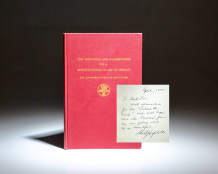 The Directions and Misdirections of a Constitutional Right of Privacy by Shirley M. Hufstedler, inscribed to American playwright Robert E. Lee.