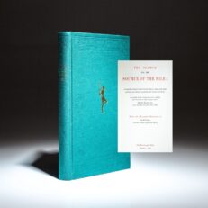 First edition of The Search for the Source of the Nile, edited by Donald Young, featuring the collection of and a preface by Quentin Keynes.