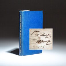 Signed first edition of Popular Essays on Naval Subjects by Alexander Slidell Mackenzie, from the personal collection of Charles E. Lauriat, Jr., a survivor of the sinking of the Lusitania.