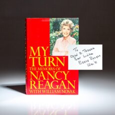 Inscribed first edition of My Turn by Nancy Reagan.