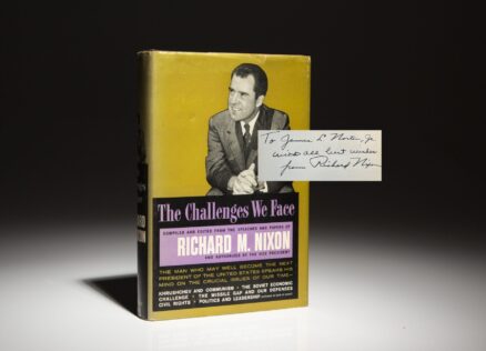 Signed first edition of The Challenges We Face by future President Richard Nixon.