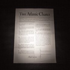 Original Government Printing Office poster of The Atlantic Charter by President Franklin D. Roosevelt and Prime Minister Winston S. Churchill.