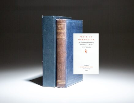 First edition, first state of Weir of Hermiston: An Unfinished Romance by Robert Louis Stevenson.