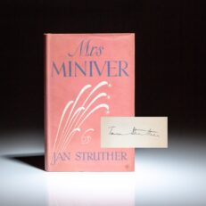 Signed first edition of Mrs. Miniver by Jan Struther.