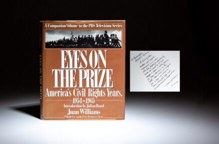 First edition of Eyes on the Prize by Juan Williams, inscribed to U.N. Ambassador and diplomat Edward J. Perkins.