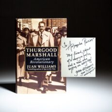 First edition of Thurgood Marshall by Juan Williams, inscribed to U.S. Ambassador Ed. J. Perkins.