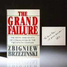 Signed first edition of The Grand Failure by Zbigniew Brzezinski, inscribed to Senator Howard Baker.