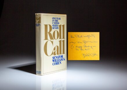 Signed first edition of Roll Call by William S. Cohen, with an inscription to the former President of the World Bank and U.S. Deputy Secretary of Defense Paul Wolfowitz.