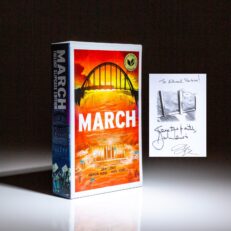 March, a graphic novel trilogy, by Congressman John Lewis, inscribed to U.S. Ambassador to the United Nations, Edward J. Perkins.