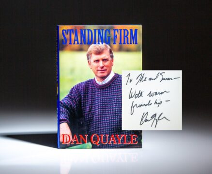 Signed first edition of Standing Firm by Vice President Dan Quayle, with an inscription to Missouri Congressman Ike Skelton.